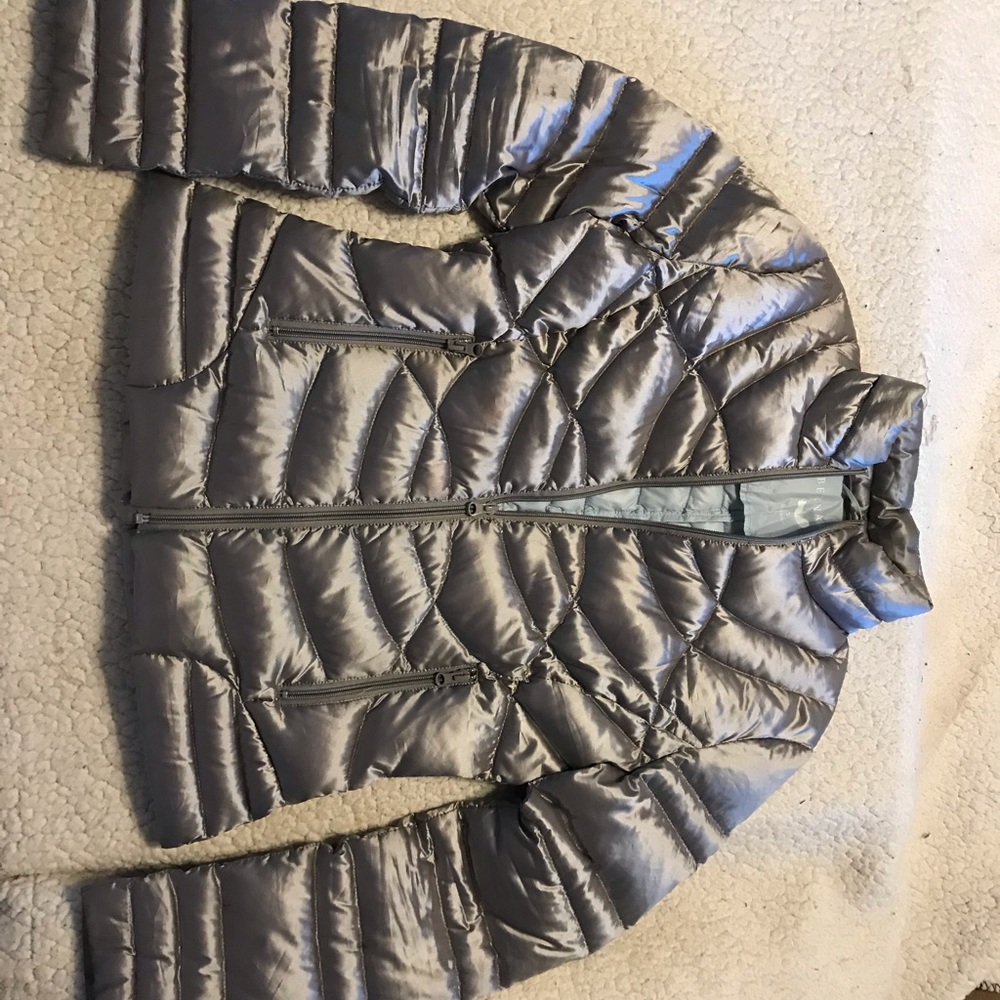 Silver Bernardo packable down coat